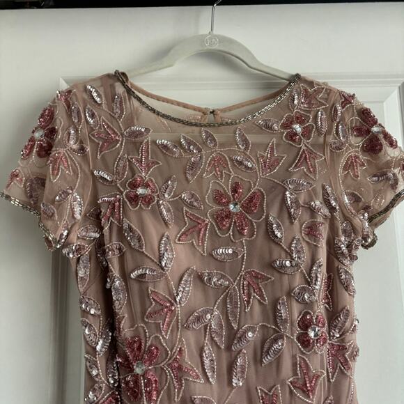 Adrianna Papell Embellished Maxi Dress in Blush - Picture 4 of 16